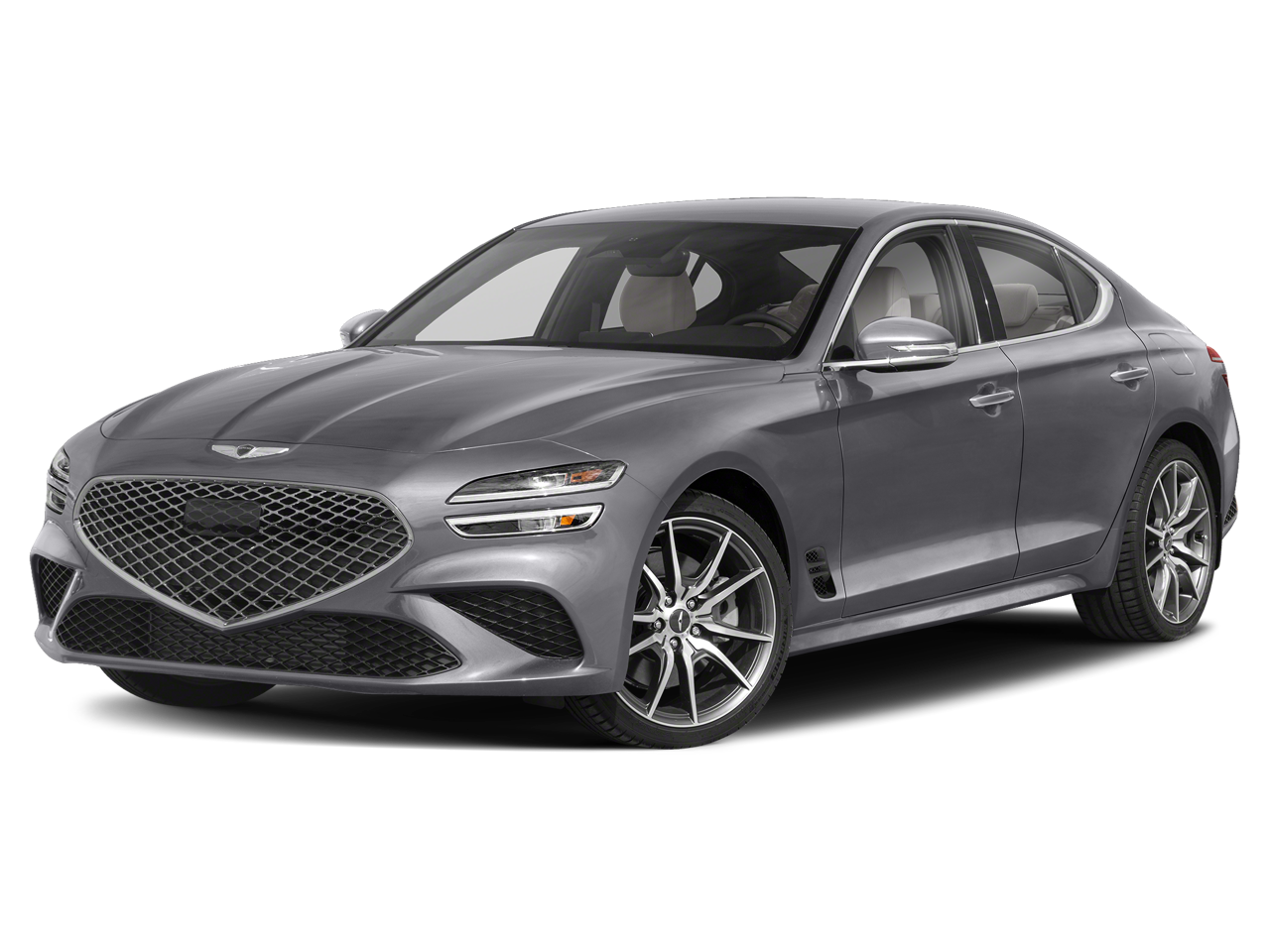 2023 Genesis G70 3.3T in Savile Silver — front three-quarter view
