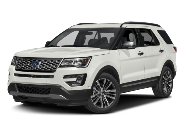 2017 Ford Explorer Platinum in Blue Jeans Metallic — front three-quarter view