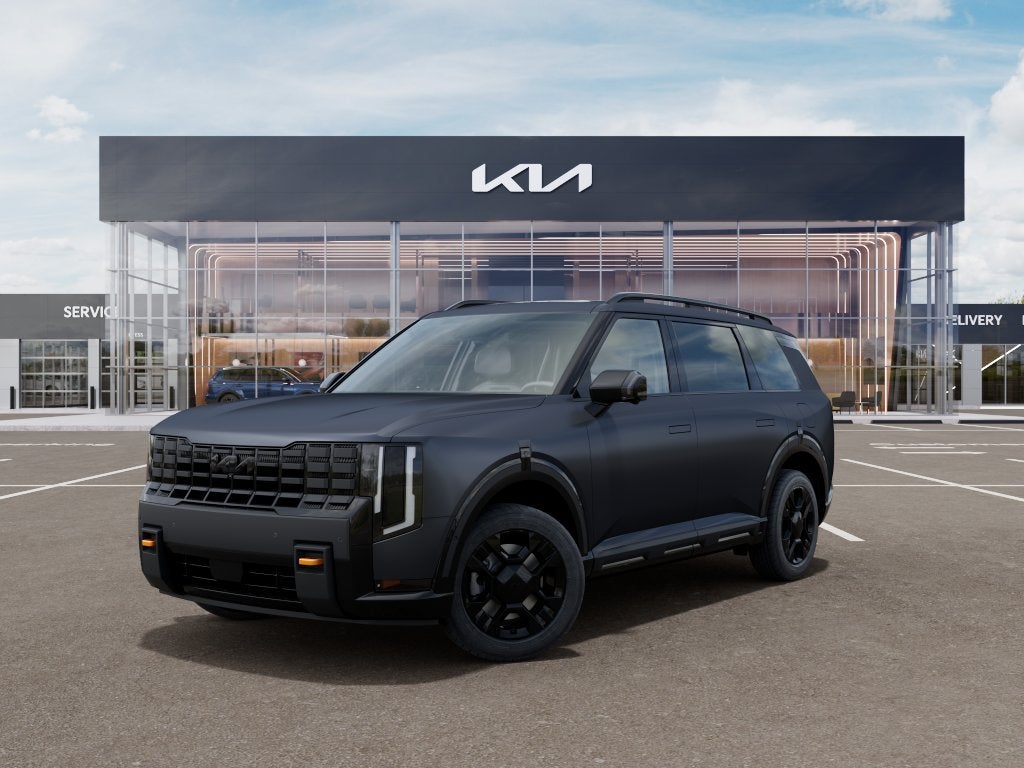 2027 Kia Telluride X-Pro SX Prestige in Panthera Metal Matte — front three-quarter view