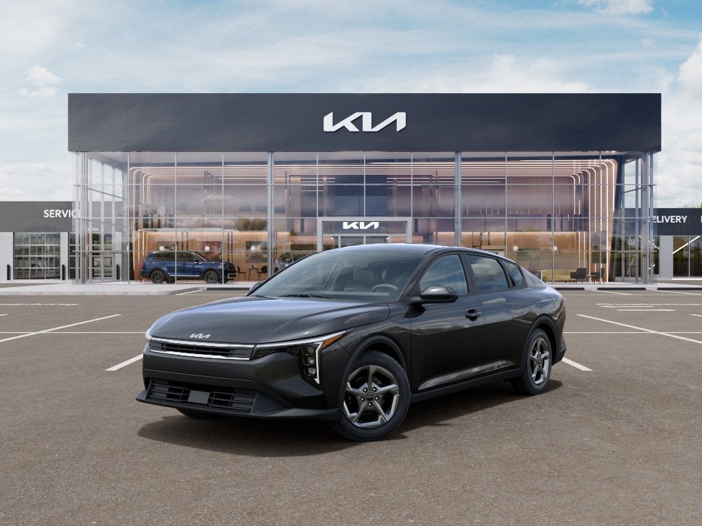 2026 Kia K4 LXS in Interstellar Gr — front three-quarter view