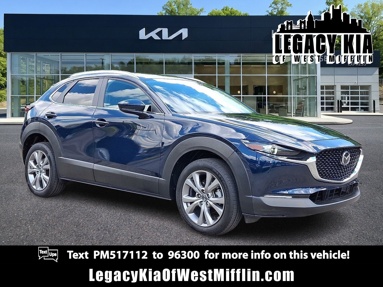 2023 Mazda Mazda CX-30 2.5 S Preferred Package in Deep Crystal Blue Mica — front three-quarter view