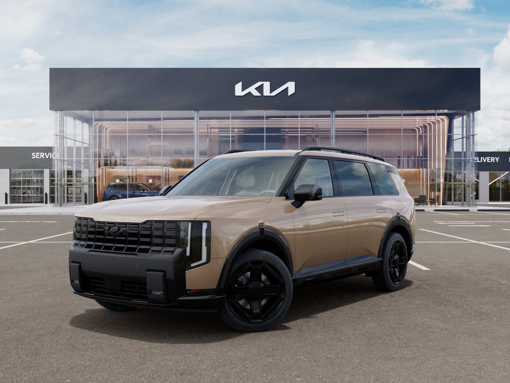 2027 Kia Telluride X-Line EX in Terrain Brown — front three-quarter view