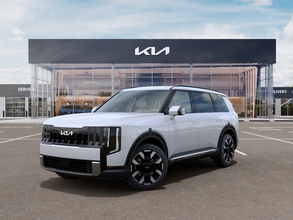 2027 Kia Telluride S in Glacial White Pearl — front three-quarter view