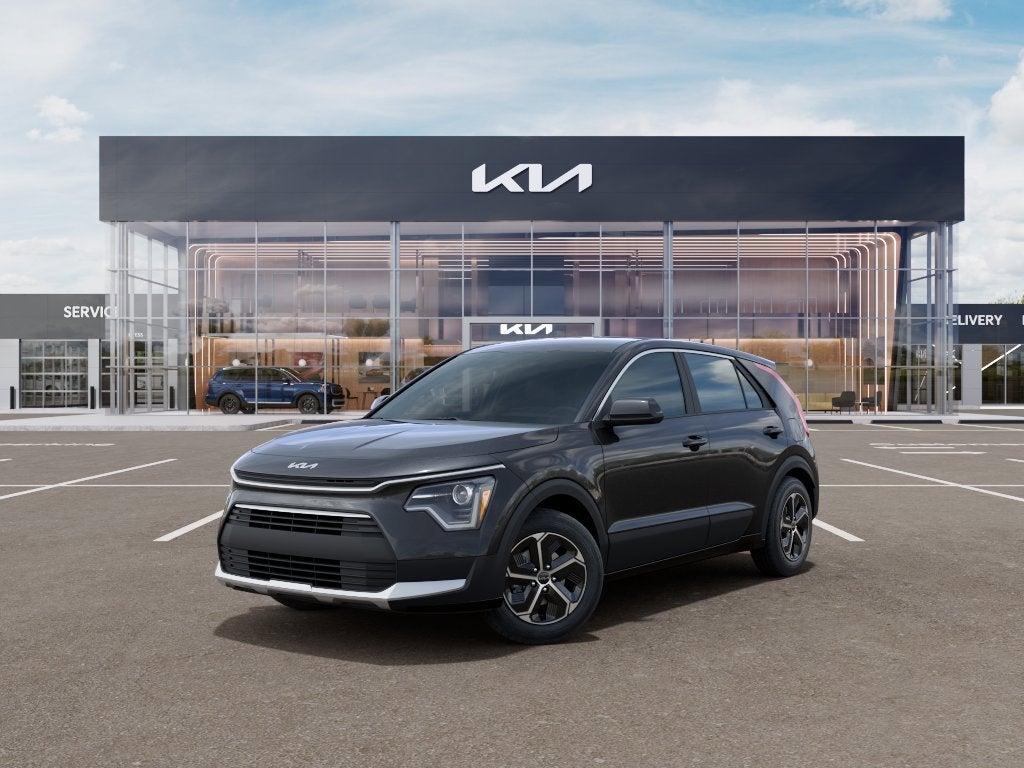 2026 Kia Niro LX in Interstellar Gray — front three-quarter view