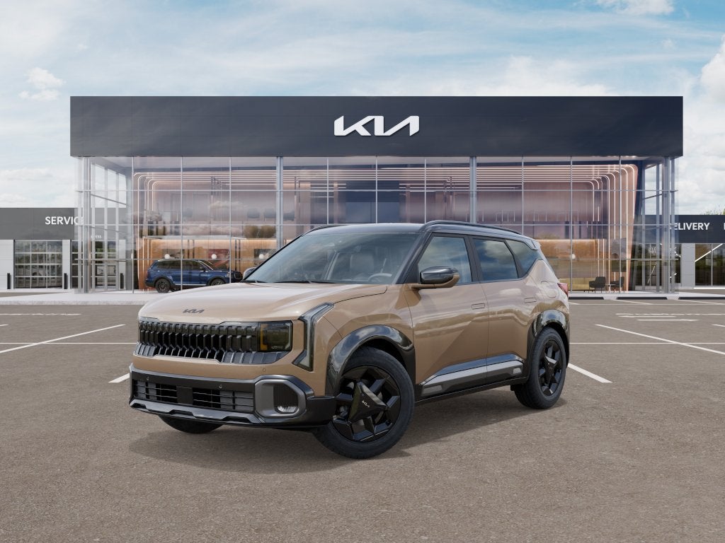 2027 Kia Seltos X-Line S in Terrain Brown — front three-quarter view